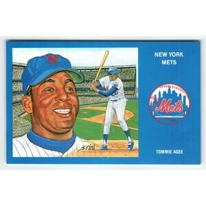 1969 NY Mets Baseball Postcard Susan Rini Tommie Agee Unused Limited Edition